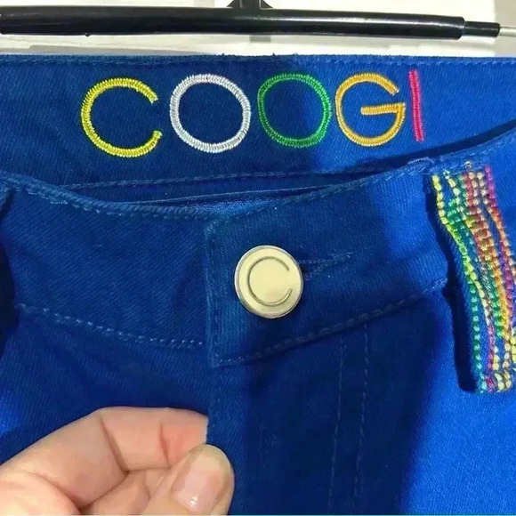 COOGI Jeans Women's Bright Blue Straight Leg Jeans size 9/10. EUC. Embroidered - Picture 5 of 16